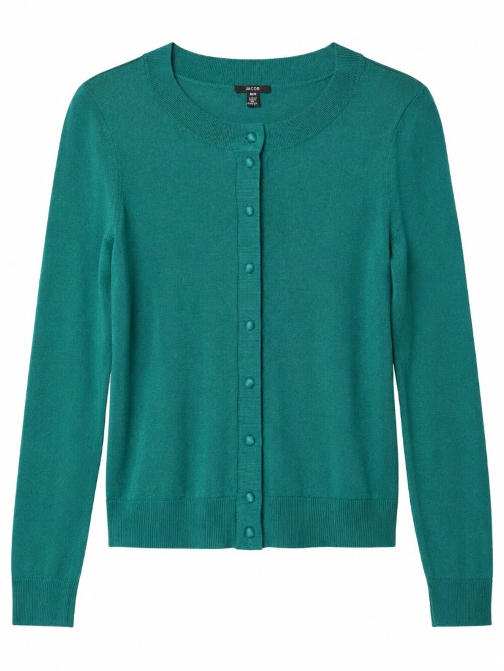 Jacob Women's Cardigan Size M Green Button Front Lightweight Knit Sweater Office